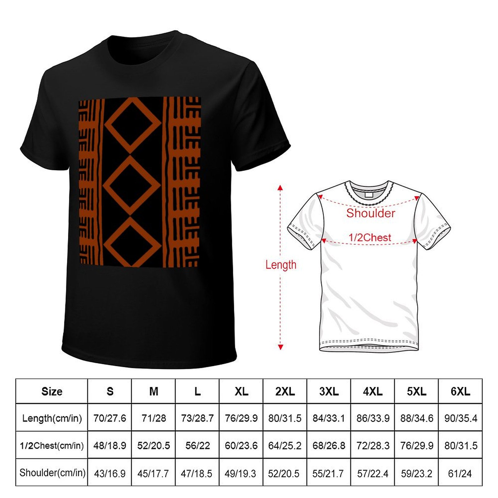 Rust Colored African Mudcloth  - Mudcloth Print Top review and price