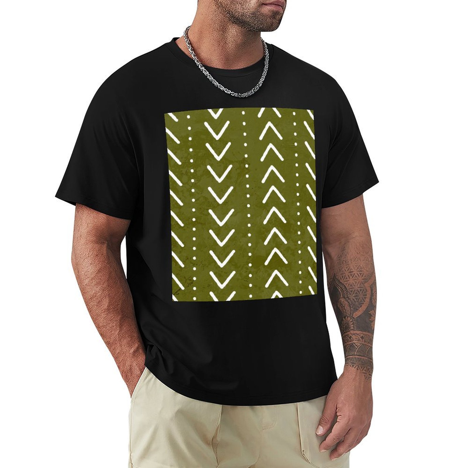 Olive Green Mudcloth Arrows Pa - Mudcloth Print Top review and price
