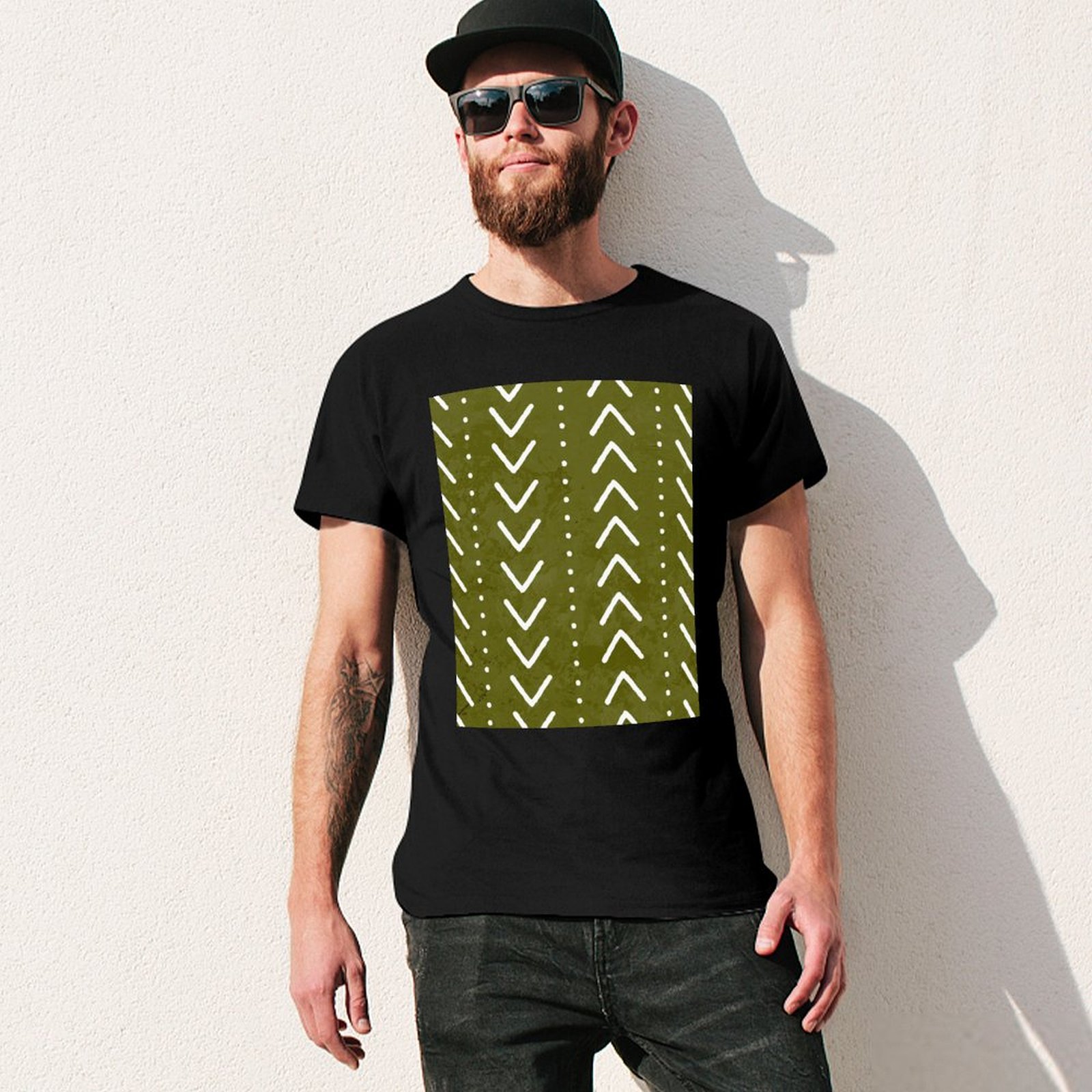Olive Green Mudcloth Arrows Pa - Mudcloth Print Top review and price