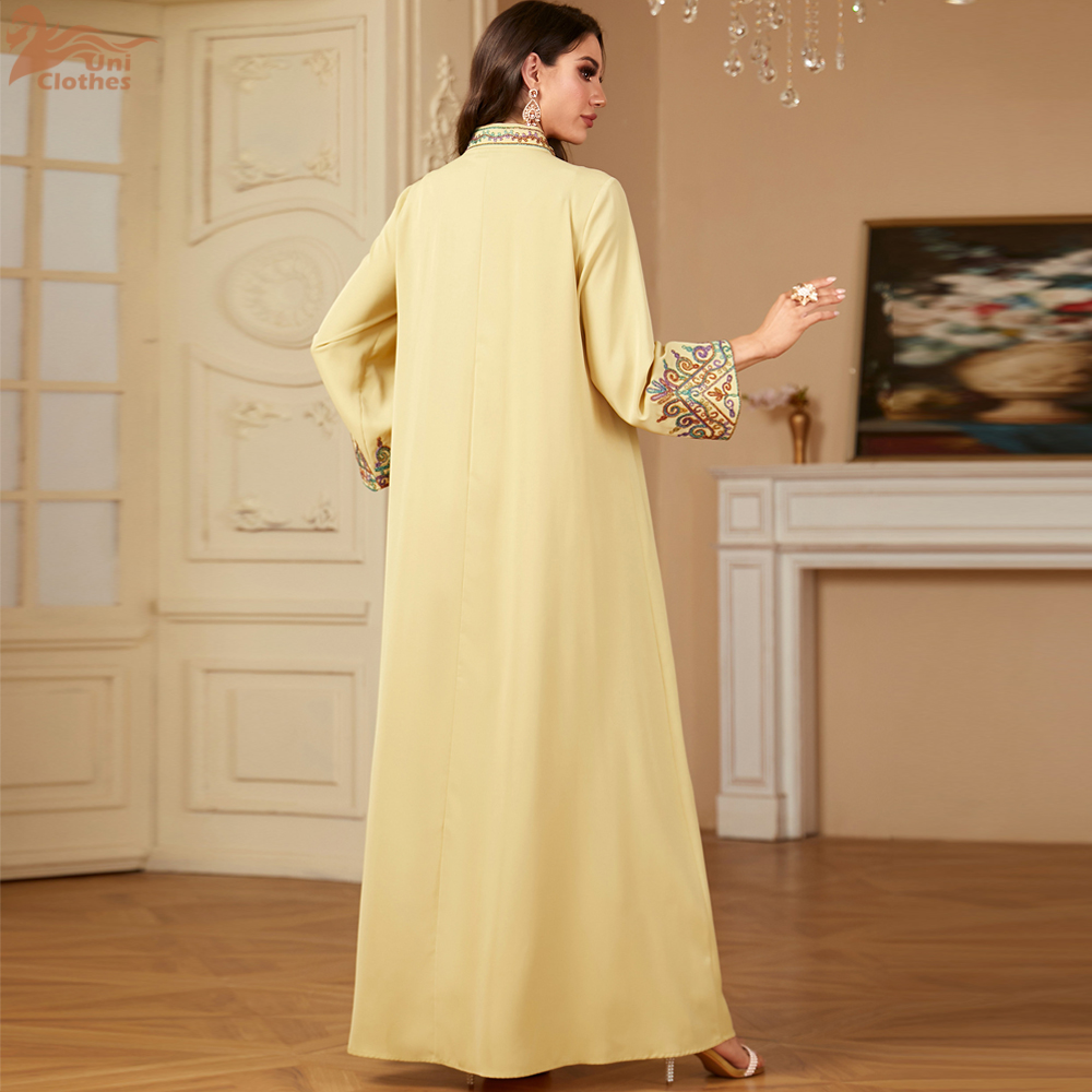 Uni Embroidery V-Neck Long Dre - Ethnic Fashion Dubai review and price