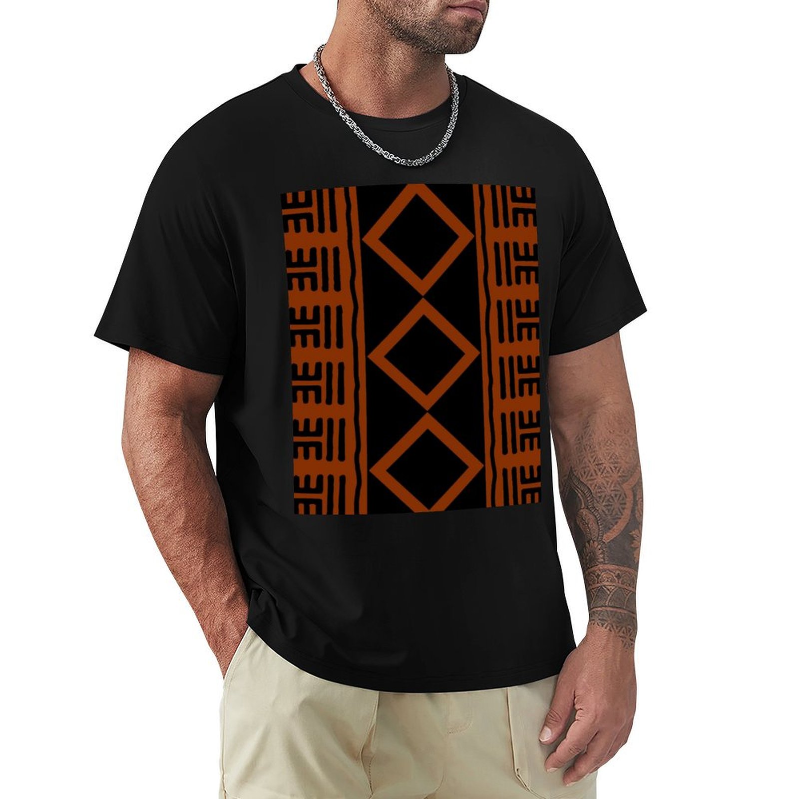 Rust Colored African Mudcloth  - Mudcloth Print Top review and price